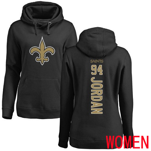New Orleans Saints Black Women Cameron Jordan Backer NFL Football #94 Pullover Hoodie Sweatshirts